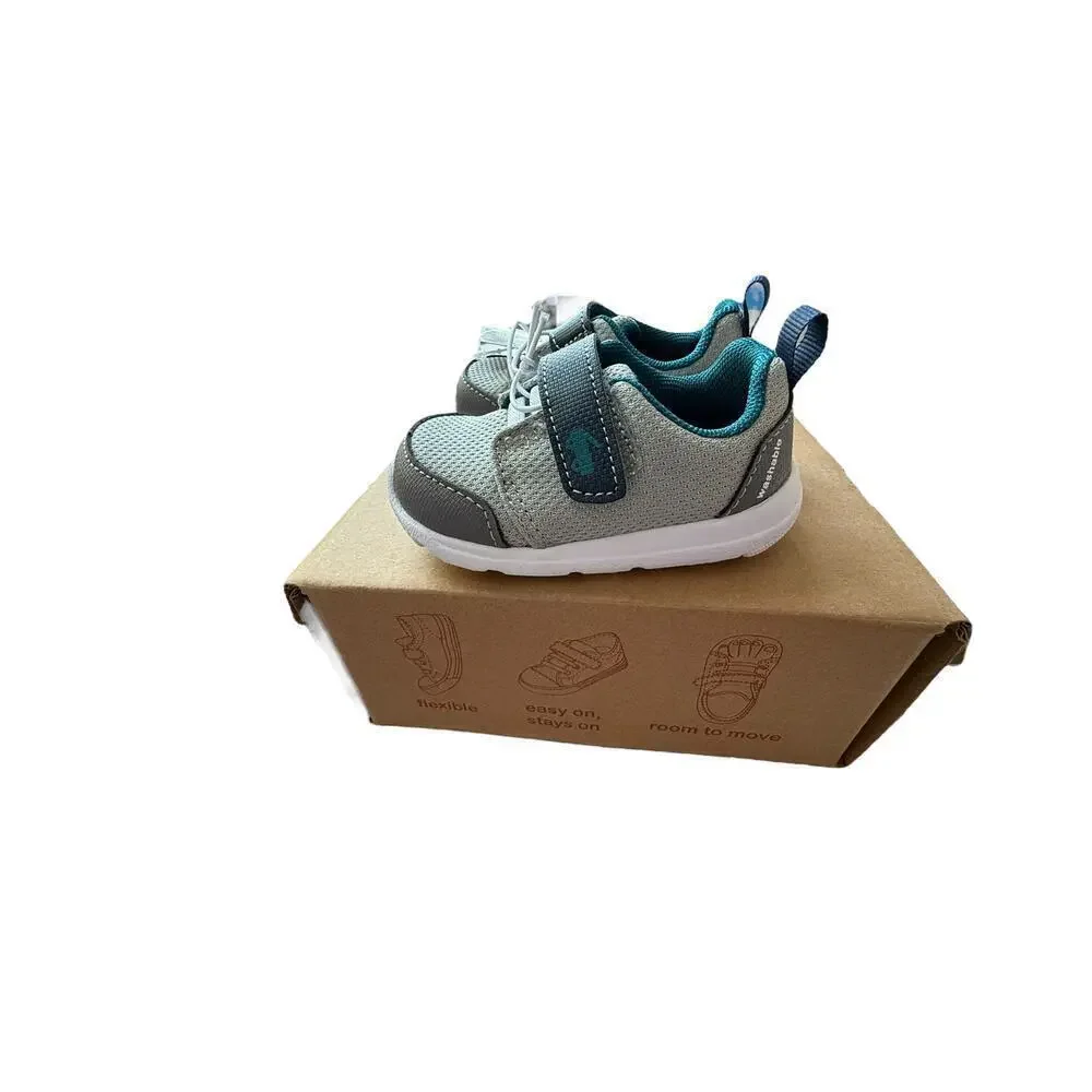 NIB See Kai Run Toddler Gray/Blue Stryker Lace Sneakers Size 4